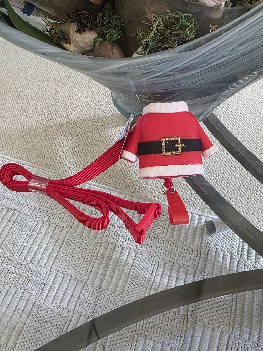 Bath & Body Works Christmas Santa Suit Lanyard ID Badge Clip PocketBac Holder